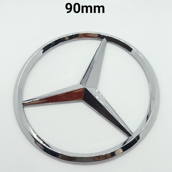 Logo Emblème mercedes Étoile chrome hayon coffre 90mm