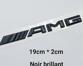 Glossy black 3D AMG Mercedes emblem logo