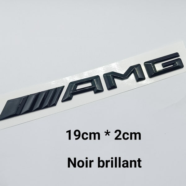 Logo emblème AMG mercedes noir Brillant 3D