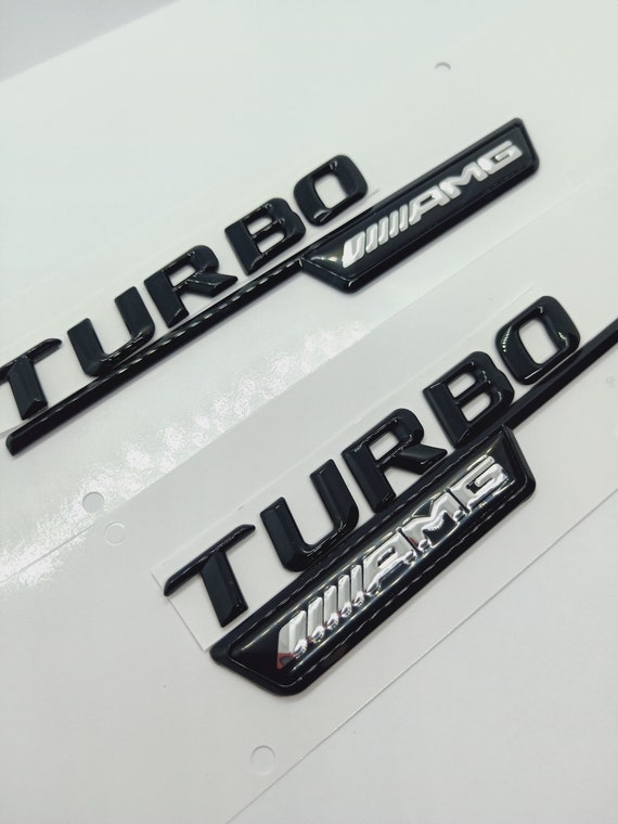 2 Turbo AMG Mercedes Logo Emblema negro brillante A200 A250 A45