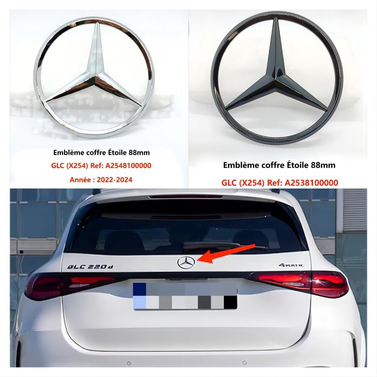 1 Tailgate Star Logo for GLC Class X254 - Etsy