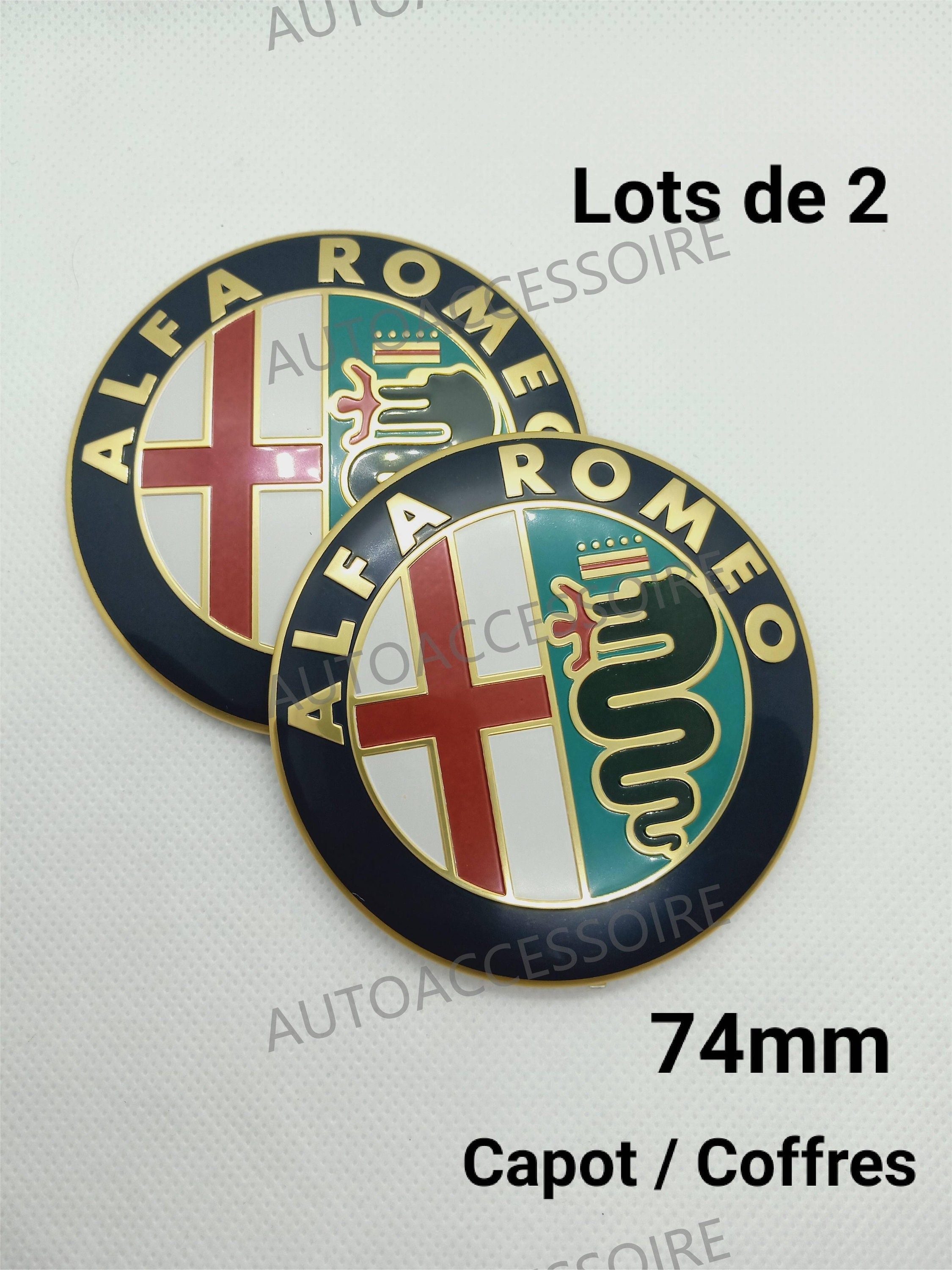 Alfa Romeo Kleber Schriftzug Logo in Schwarz 4er Set NEU