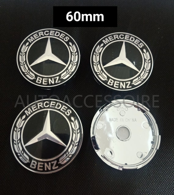 4x Coprimozzo con logo Mercedes Nero Centro ruota 60mm -  Italia