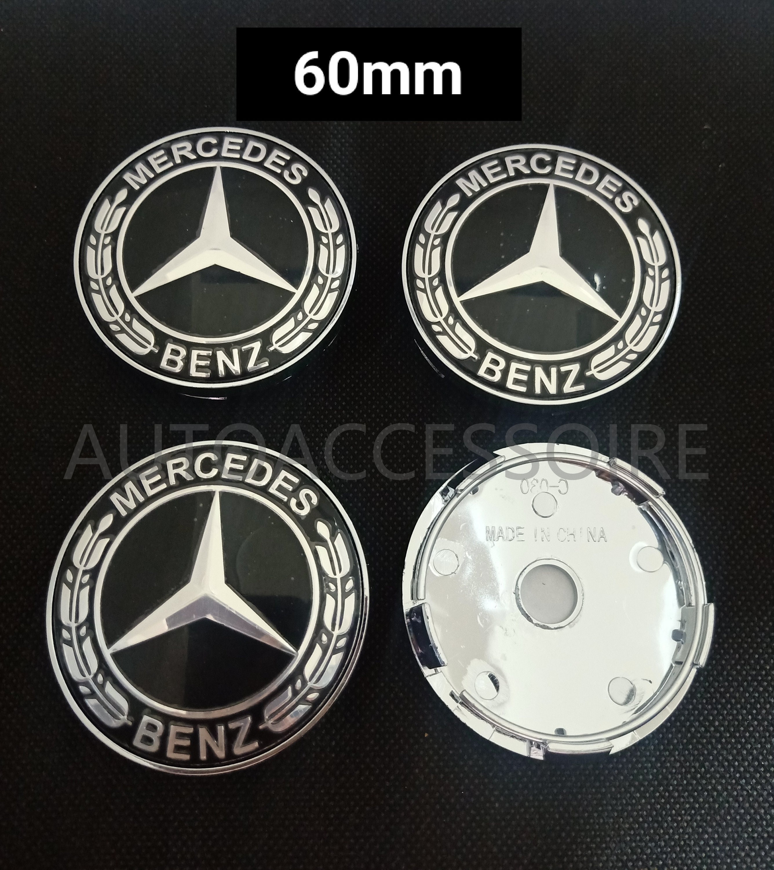 4 Centres De Roue Pour Mercedes Logo Argent Jante Cache Moyeu Insigne 75mm  - Équipement auto