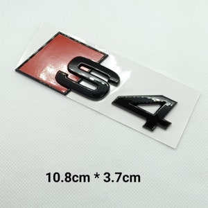Glossy Black S4 Logo Badge Emblem Sticker Rear Tailgate