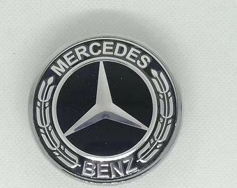 Gloss Black Mercedes Benz Bonnet Badge Emblem for B C E S CLK AMG Class 57mm – Auto Car Specialist