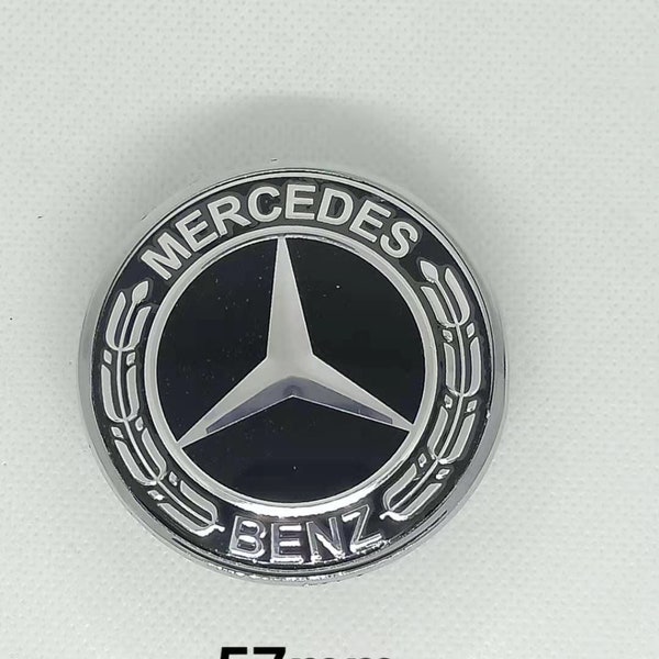 Logo Capot Mercedes AMG noir 57mm Emblème CLASSE C E CLK S