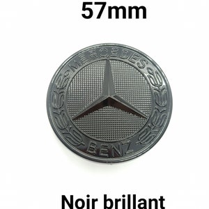 AMG Full Black Glossy Bonnet Logo 57mm C E CLK S CLASS Emblem