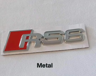 RS6 Logo Chrome Badge Emblem Sticker Rear Tailgate Metal