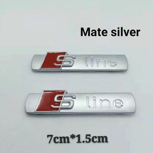 2 Logo S Line Emblem Badge Adhesive Sline Metal Silver Matt