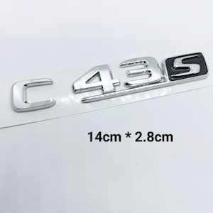 1 Logo C43s amg Chrome Emblème Plat Autocollant Logo installe Coffre