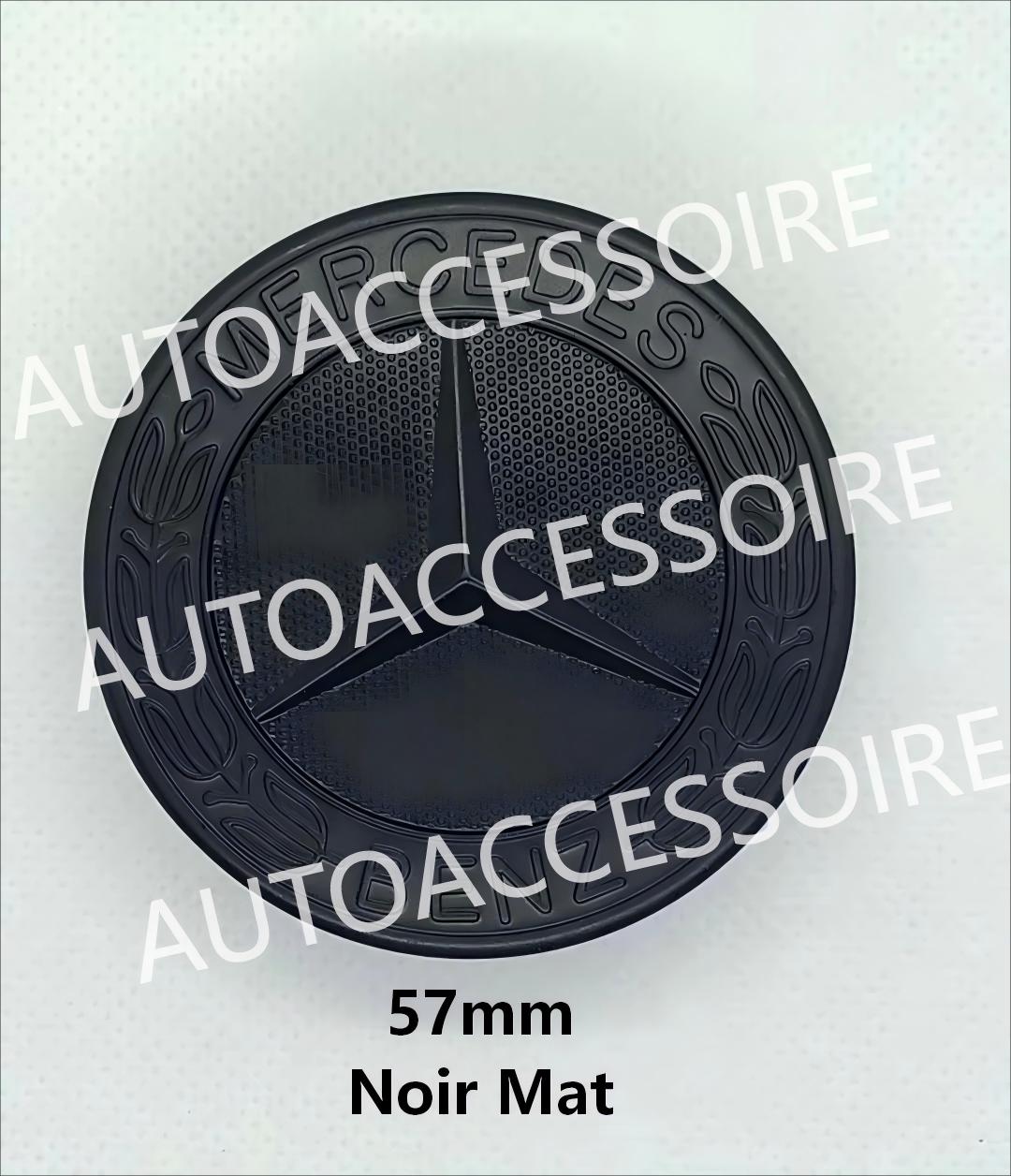 thumbnail image 2 of Emblème De Capot Noir Mat Pleine Taille – Mercedes Classe C, E, CLK, S – 57mm, Fabriqué En France 2 of 3