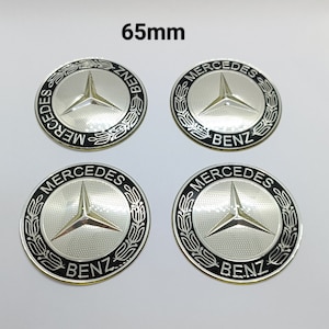 4 Black Wheel Center Hub Wheel Cap Stickers 65mm