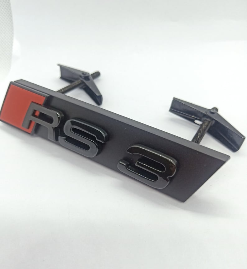 RS3 Emblem Logo Gloss Black Front Grille A3 S3 RS3 image 2