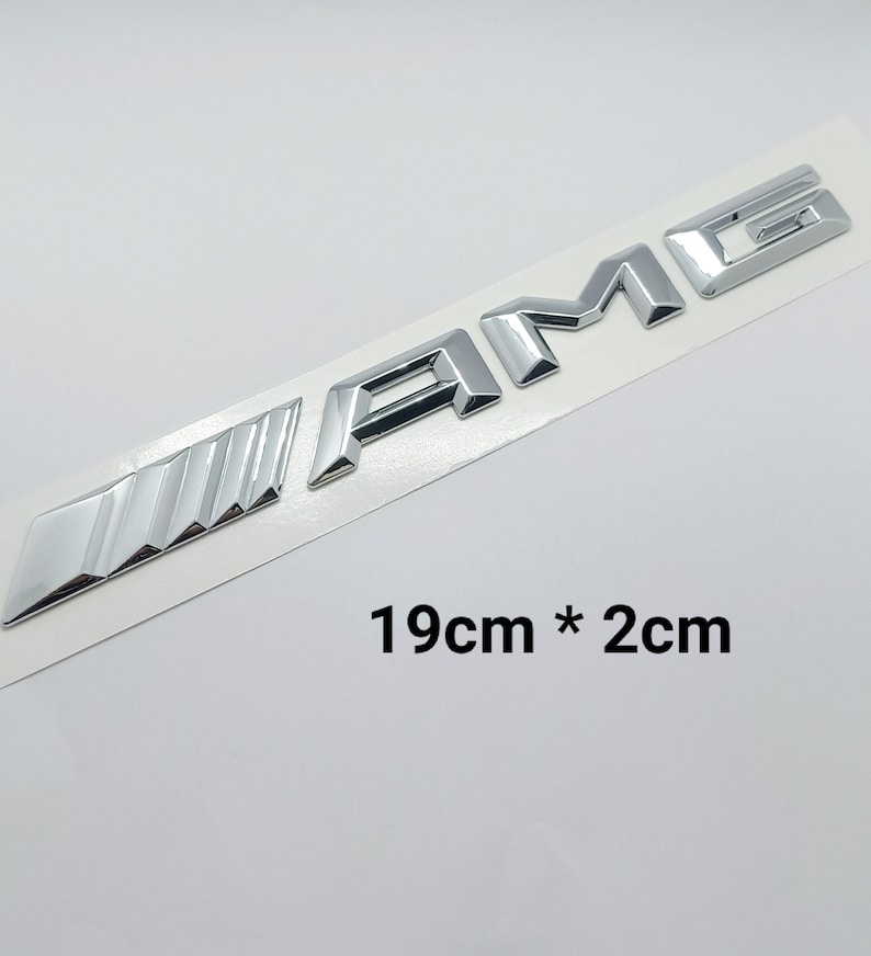 AMG logo Mercedes Chrome ABS 3D Decal Emblem Sticker image 1