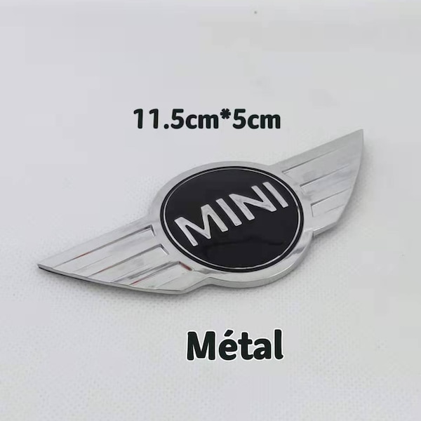 1 logo per emblema posteriore del cofano Mini-Cooper in metallo da 11,5 * 5 cm