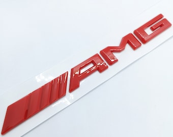 AMG Mercedes Logo Red Flat Emblem