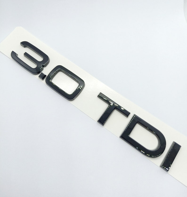 3.0 TDI emblème autocollant arrière coffre Noir Brillant image 2