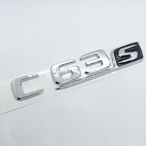 1 Logo C63s amg Chrome Emblem Flat Sticker Logo install Trunk