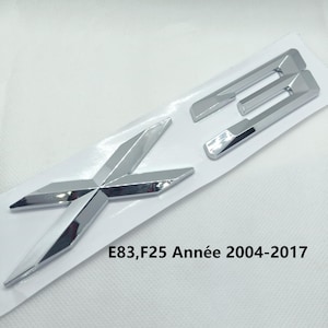 X3 Logo Emblem X3 Logo Sticker Chrome
