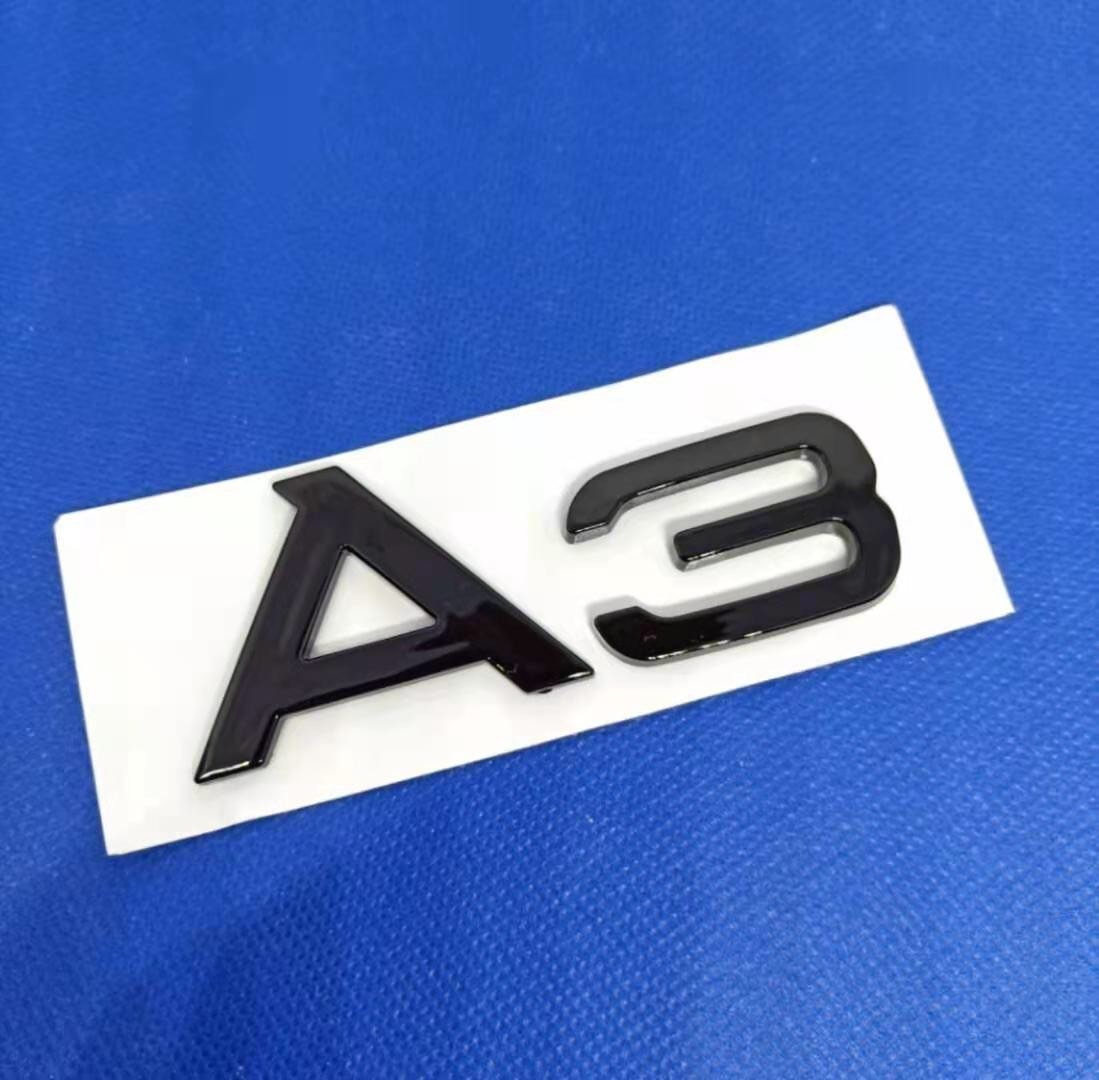 A3 Logo Stickers Emblem Sticker Glossy Black