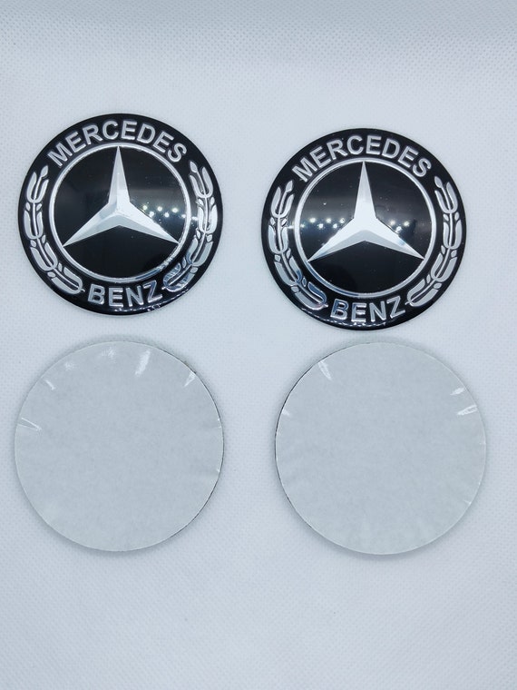 Sticker 65mm Mercedes Benz Blue Wheel Centre Cap Hub Caps Sticker Logo UK 4x 