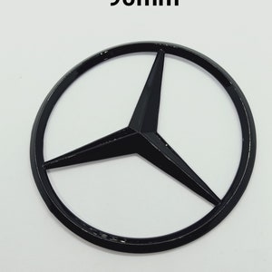 Logo Emblème  Étoile noir brillant hayon coffre 90mm