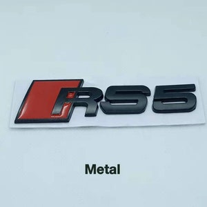 RS5 Logo Matte Black RS5 Emblem Badge Rear Tailgate Sticker Metal