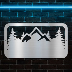 Montagna e albero segno personalizzabile plasma SVG/DXF