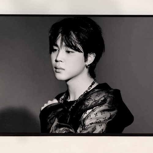 Bts Kim Poster Black and White Bts Wall Art Vintage Music Etsy