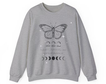 222 Zahl Engel Sweatshirt | Unisex Heavy Blend ™ Rundhals-Sweatshirt | Engel Zahl 222