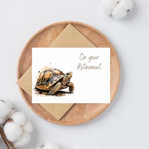 À la retraite, tortue aquarelle Cartes de vœux