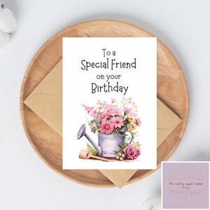 Pour un ami spécial le jour de votre anniversaire - Cartes de voeux aquarelle Jardiniers roses