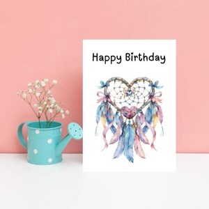 Alles Gute zum Geburtstag Aquarell Pastell Traumfänger Grußkarten