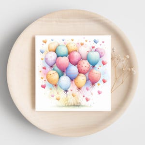 NOWE akwarelowe pastelowe balony z życzeniami, pudełko 10 sztuk