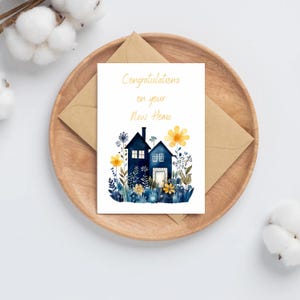 Maisons neuves à l'aquarelle Cartes de vœux | carte de crémaillère | maisons à l'aquarelle