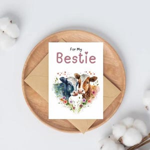 Cartão engraçado de amigo em aquarela para minha melhor amiga | Cartão engraçado de amigo e família