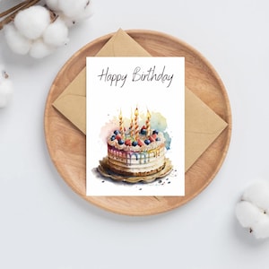 Délicieuses cartes de voeux de gâteau d'anniversaire | Carte de joyeux anniversaire | Souhaits d'anniversaire | Délicieux gâteau