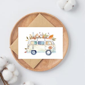 Set van 10 aquarel notitiekaarten voor campers | Bedankkaart | cadeauset | gratis schrijfpen
