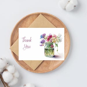 Cartões de agradecimento em aquarela SweetPea