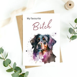 Il mio biglietto preferito per amici divertenti con cane cagna, biglietto umoristico, biglietto di compleanno scherzoso