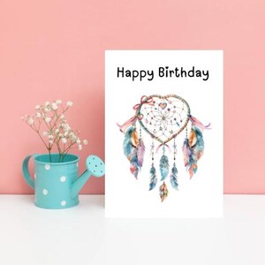 Alles Gute zum Geburtstag Aquarell Pastell Traumfänger Grußkarten