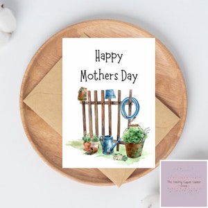 Tarjetas de felicitación de jardineros de acuarela del día de la madre