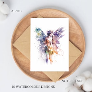 10 aquarelfee notitiekaarten A6-formaat | Bedankt notitiekaart | cadeauset | gratis schrijfpen