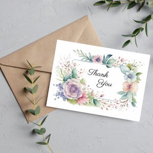 10 aquarel bloemen notitiekaarten A6 | Bedankt notitiekaart | cadeauset | gratis schrijfpen