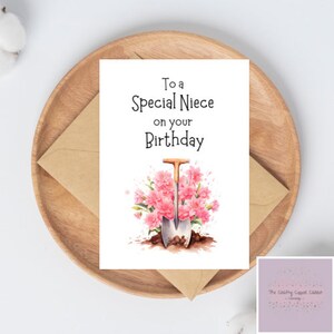 Pour une nièce spéciale le jour de votre anniversaire Cartes de voeux aquarelles roses des jardiniers