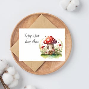 Carte de voeux pour pendaison de crémaillère Fun New Home Toadstool