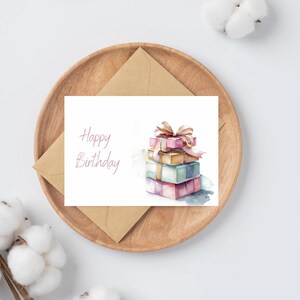 Tarjetas de felicitación de cumpleaños con acuarela