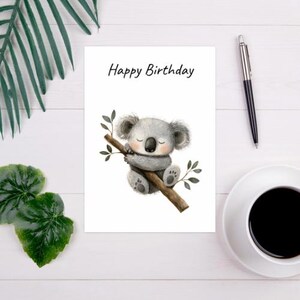 Biglietti di auguri carini con koala acquerellati