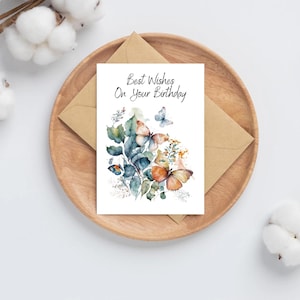 De beste wensen voor je verjaardag Aquarel vlinders wenskaarten | 10 ontwerpen